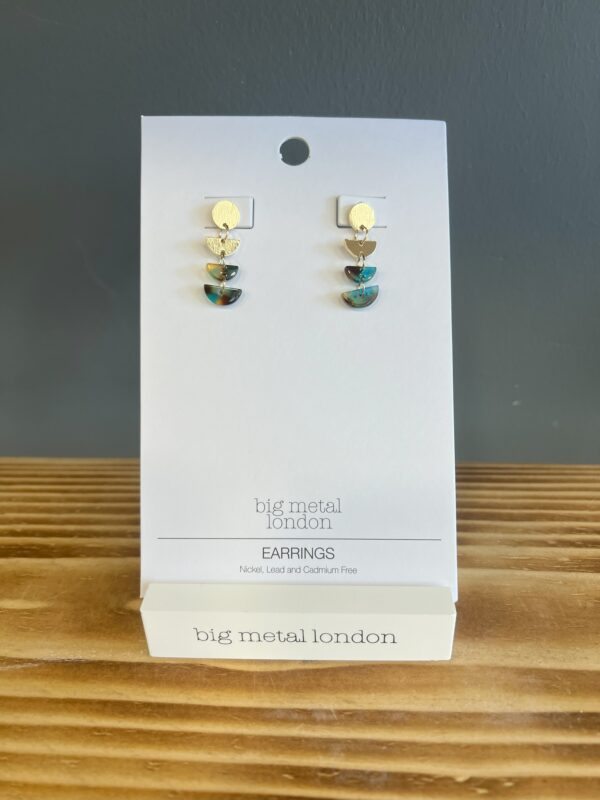 Big Metal London - Sophia Geometric Metal and Resin Dangle Earrings